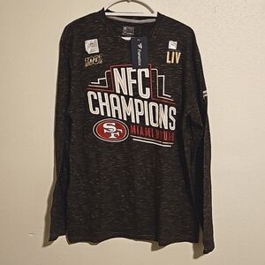 NWT NFL Fanatics San Francisco NFC Champions Miami Bound Long Sleeve Tshirt L
